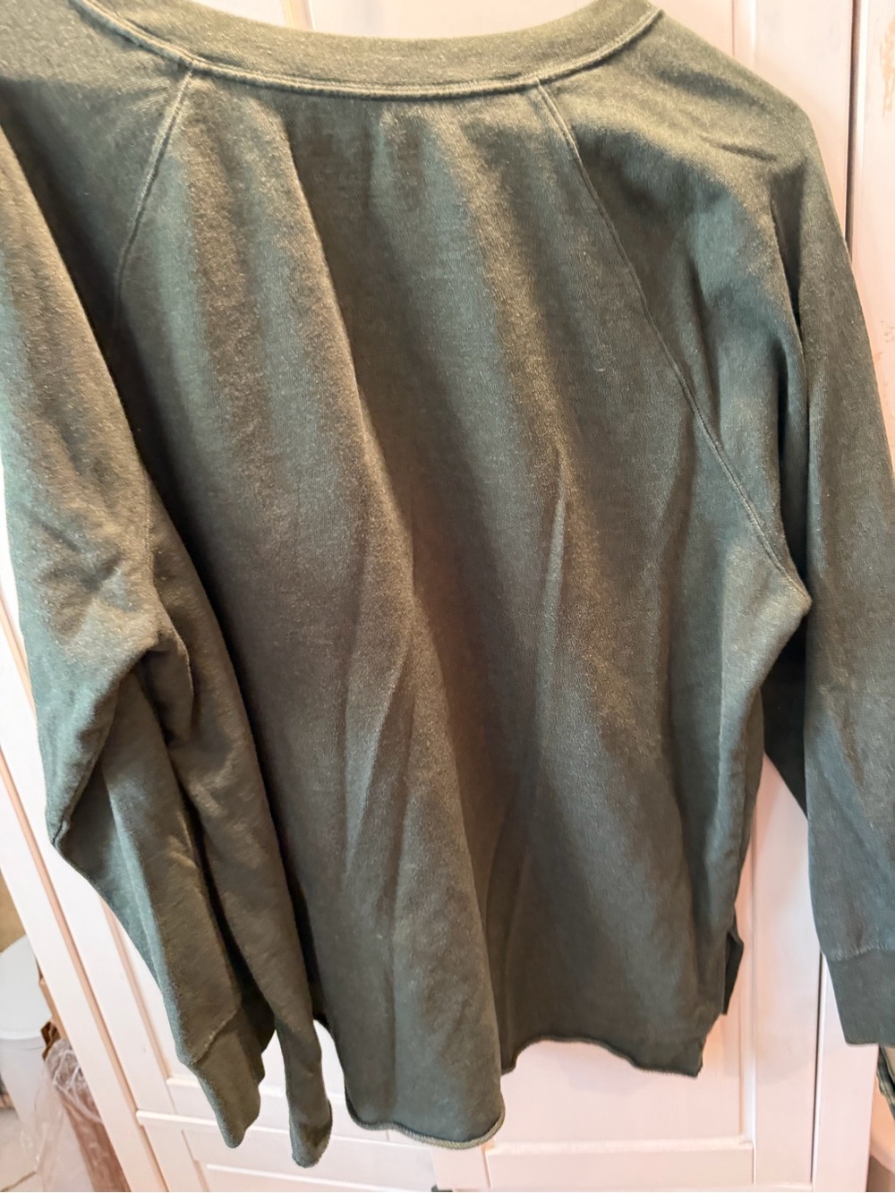 Terra & Sky woman’s Olive V-Neck Sweatshirt - Picture 2 of 3